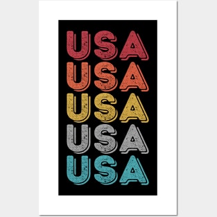 USA SPORT ATHLETIC 70S STYLE U.S.A INDEPENDENCE DAY 4TH JULY Posters and Art